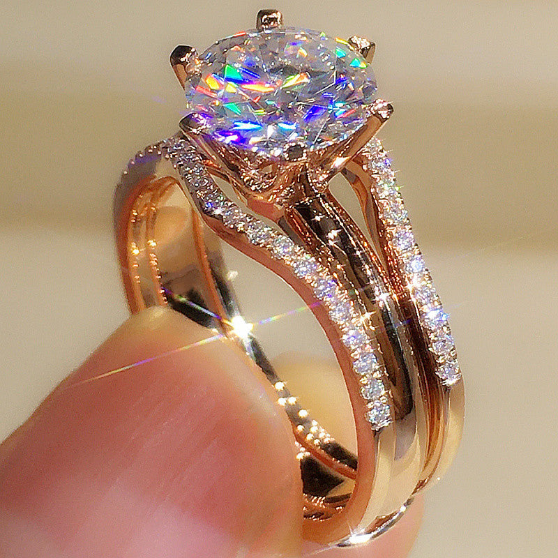 Fashion Six-Claw Cubic Zirconia Ring
