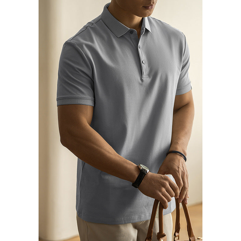 Long-Staple Cotton Polo Shirt Short Sleeve Lapel T-shirt