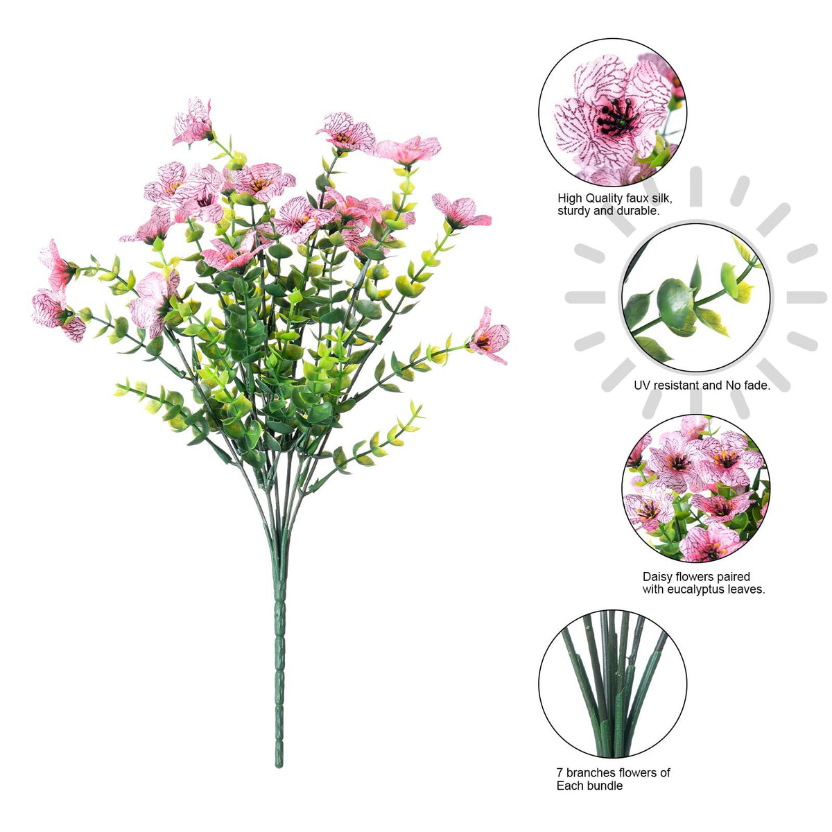 Artificial Outdoor UV-Proof Decorative Simulation Green Plant Plastic Flowers