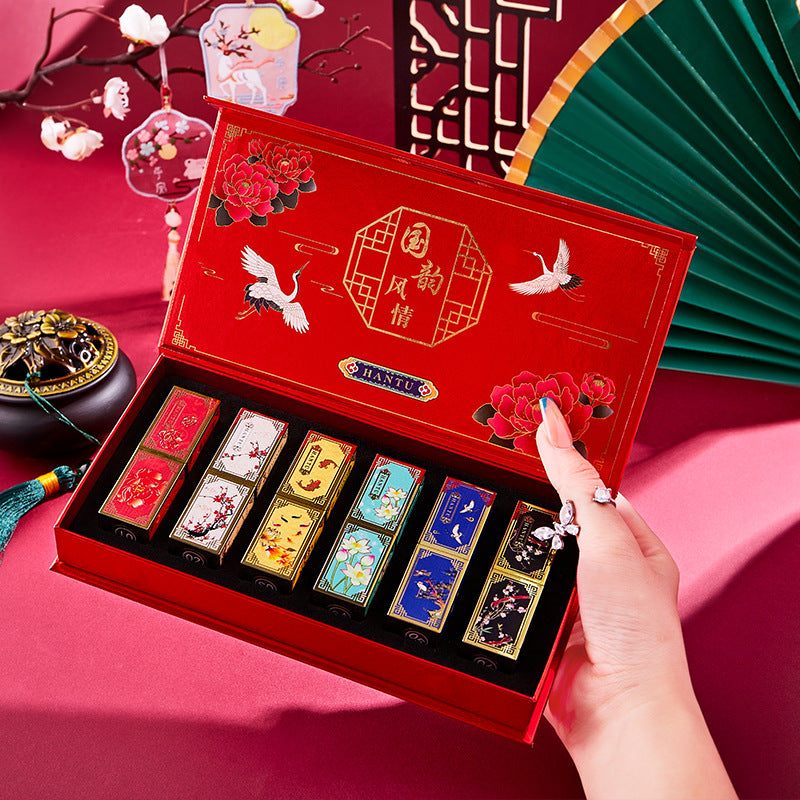 Imperial Christmas Gift Box Chinese Style Carved Lipstick Kit