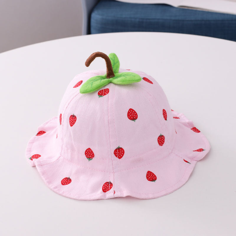 Strawberry Leaf Baby Basin Hat