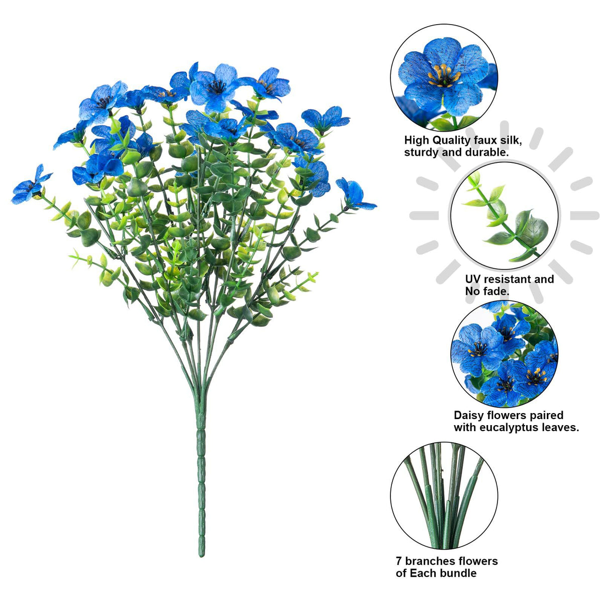 Artificial Outdoor UV-Proof Decorative Simulation Green Plant Plastic Flowers