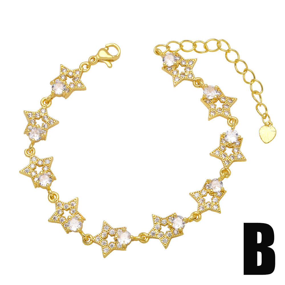 Fashion Bracelet Simple Zircon Flower Bracelet Cold Style