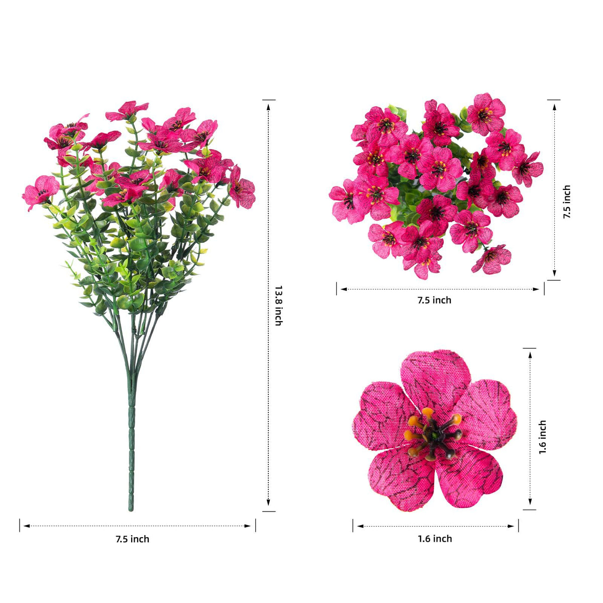 Artificial Outdoor UV-Proof Decorative Simulation Green Plant Plastic Flowers