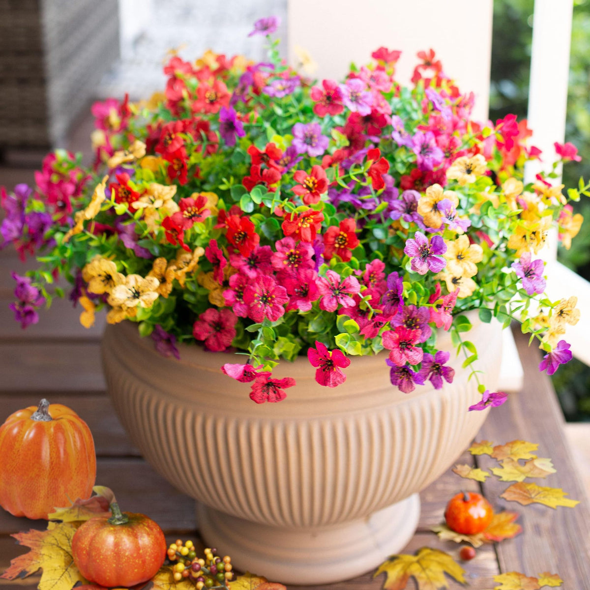 Artificial Outdoor UV-Proof Decorative Simulation Green Plant Plastic Flowers