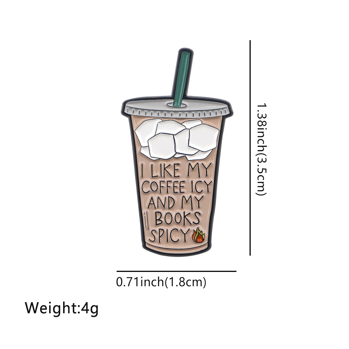 Cartoon Golden M Badge Coffee Quotation Brooch