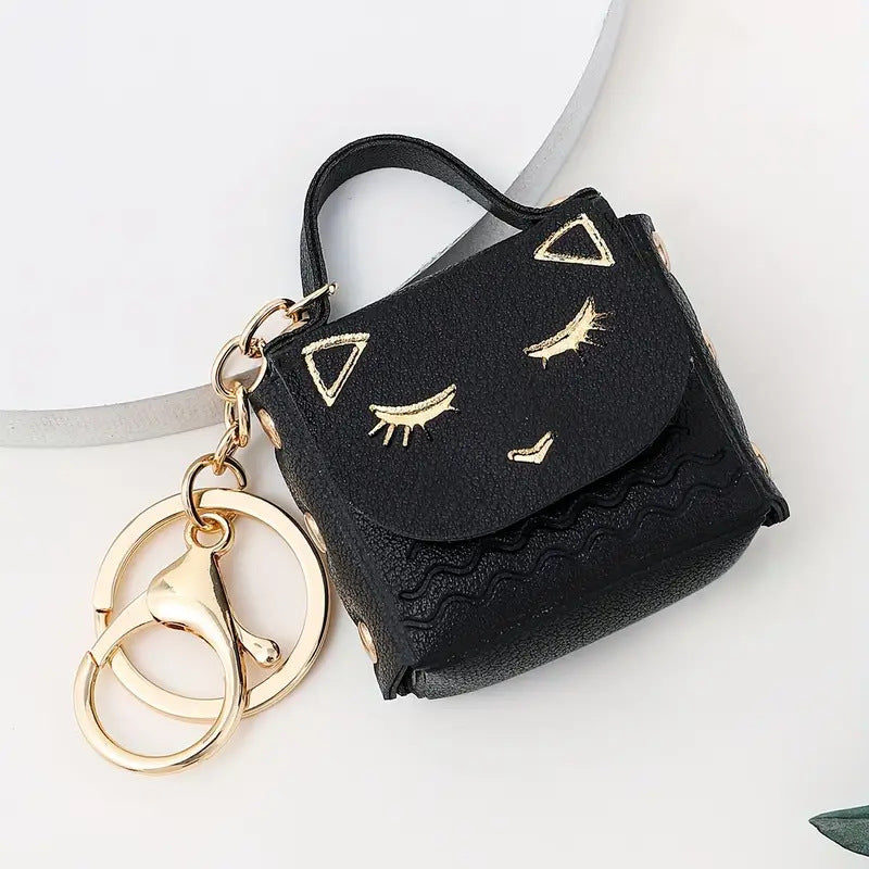 Cute Cat Mini Pu Storage Coin Purse Keychain Pendant