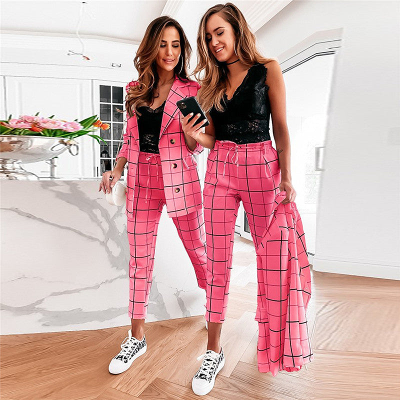 Casual Temperament Double-Breasted Suits Plus Size Women