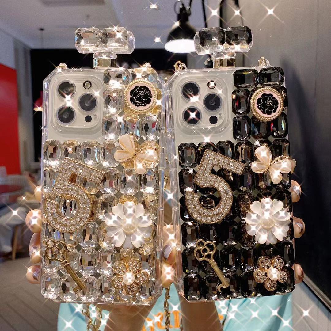 Luxury Rhinestone Phone Case Diagonal Span Cover