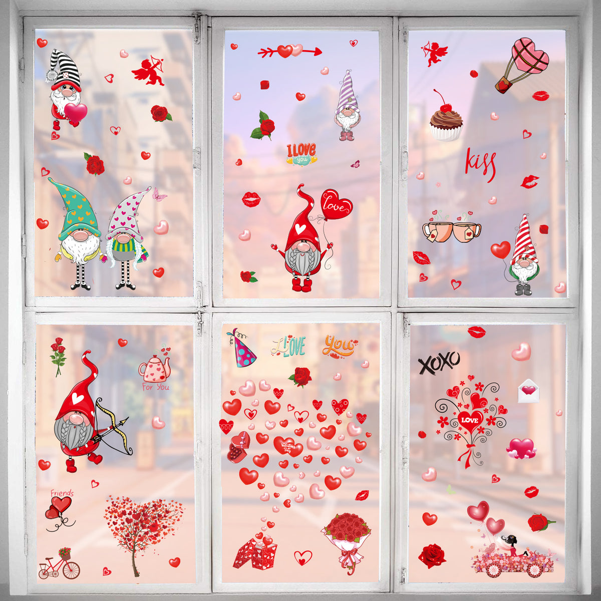 Valentine's Day Valentine's Day Electrostatic Sticker Showcase