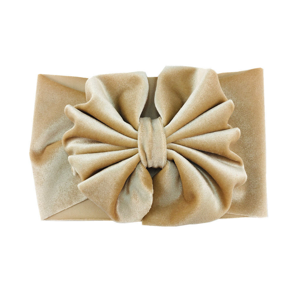 Headband Oversized Gold Velvet Bow
