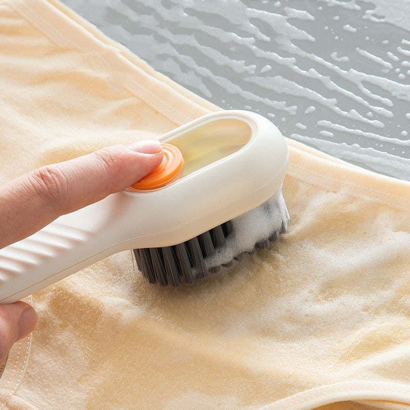 Multifunctional Soft-Bristled Shoe Brush Long Handle Brush Automatic Liquid Adding Shoe Clothing Board Brush Cleaning Tool