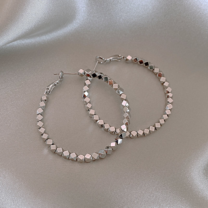 Broken Silver Trendy Niche Design Earrings