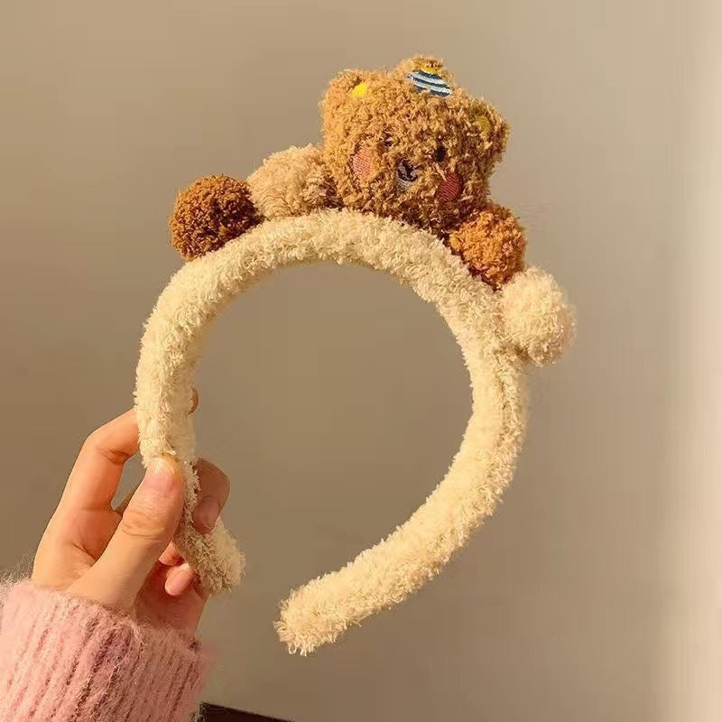 Cute Face Wash Hair Bands Female Cartoon Headwear Hair Band Headband Apply