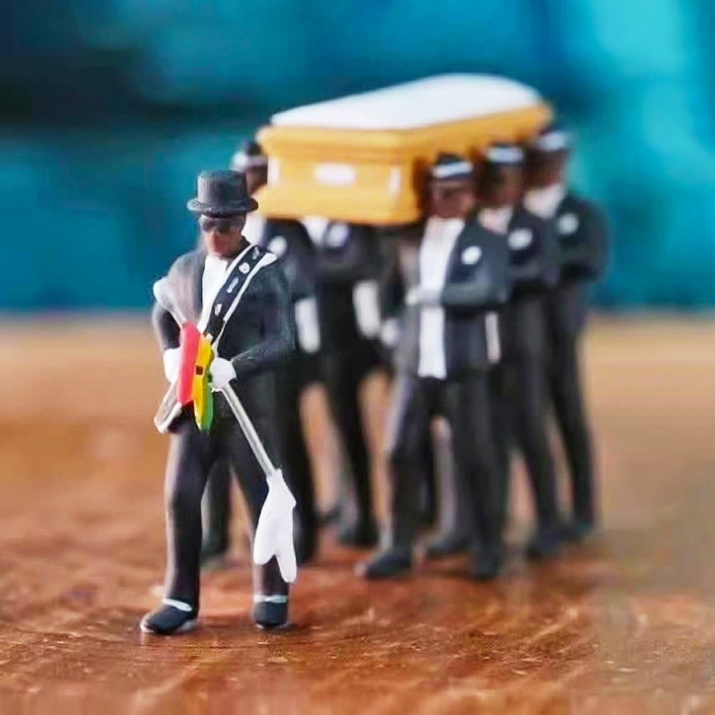 20 Black Man Lifting Coffin 10cm Black Man