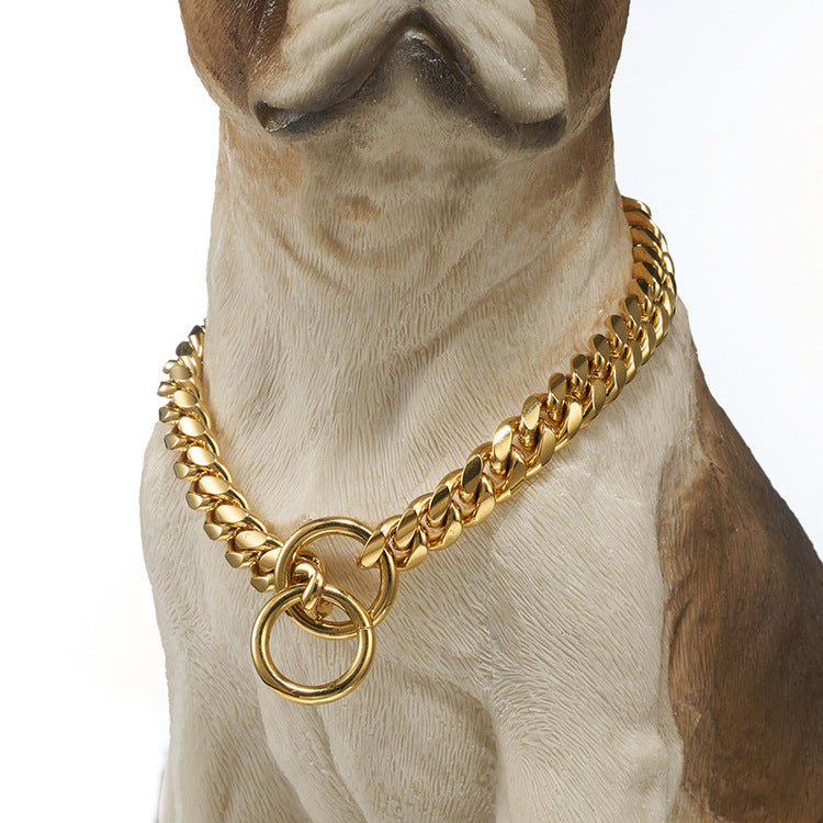 Small And Medium Sized Pet Dog Leash Stainless Steel Encrypted Collar