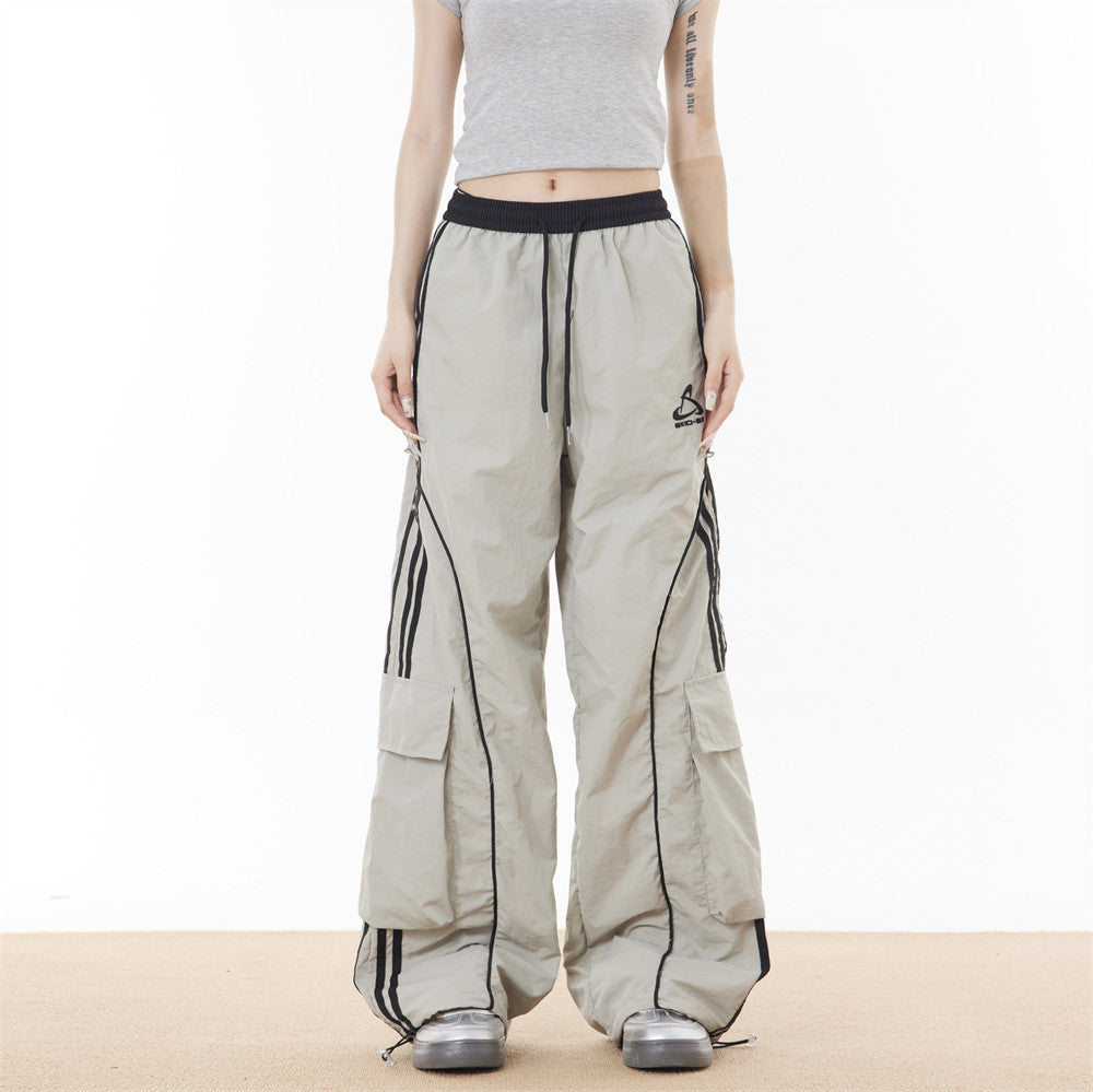 American Fashion Brand Side Striped Overalls Trousers