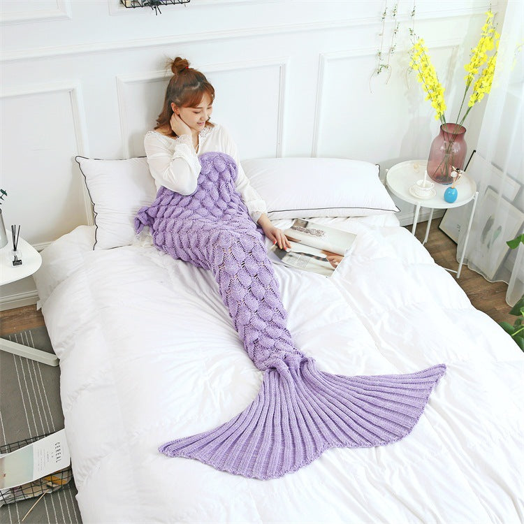 Handmade Knitted Soft And Comfortable Mermaid Cover Blanket