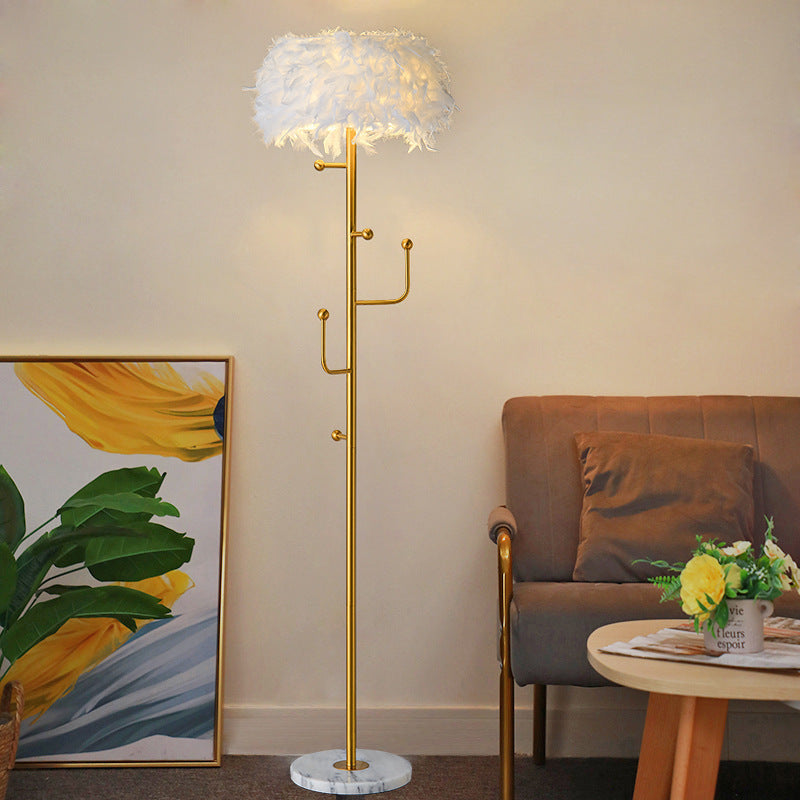 Living Room Hanger Decoration Feather Floor Lamp
