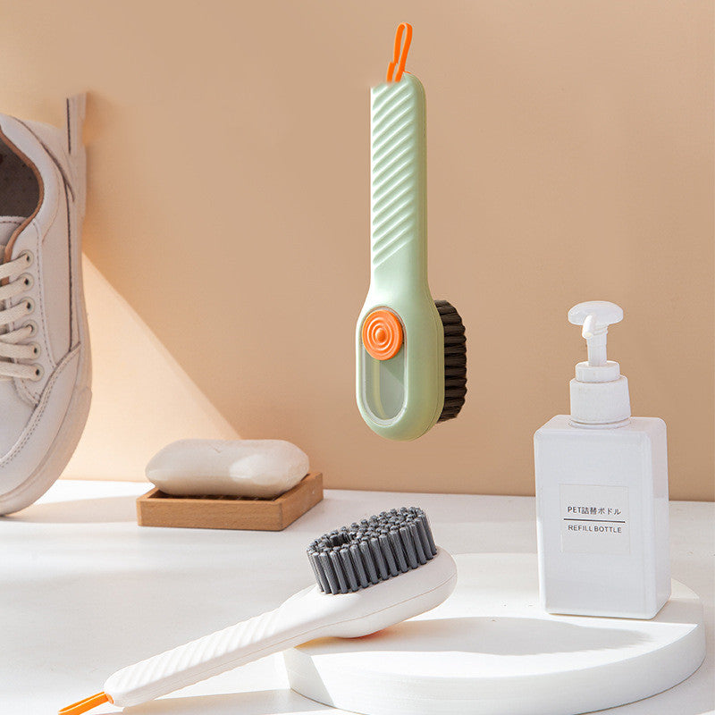 Multifunctional Soft-Bristled Shoe Brush Long Handle Brush Automatic Liquid Adding Shoe Clothing Board Brush Cleaning Tool