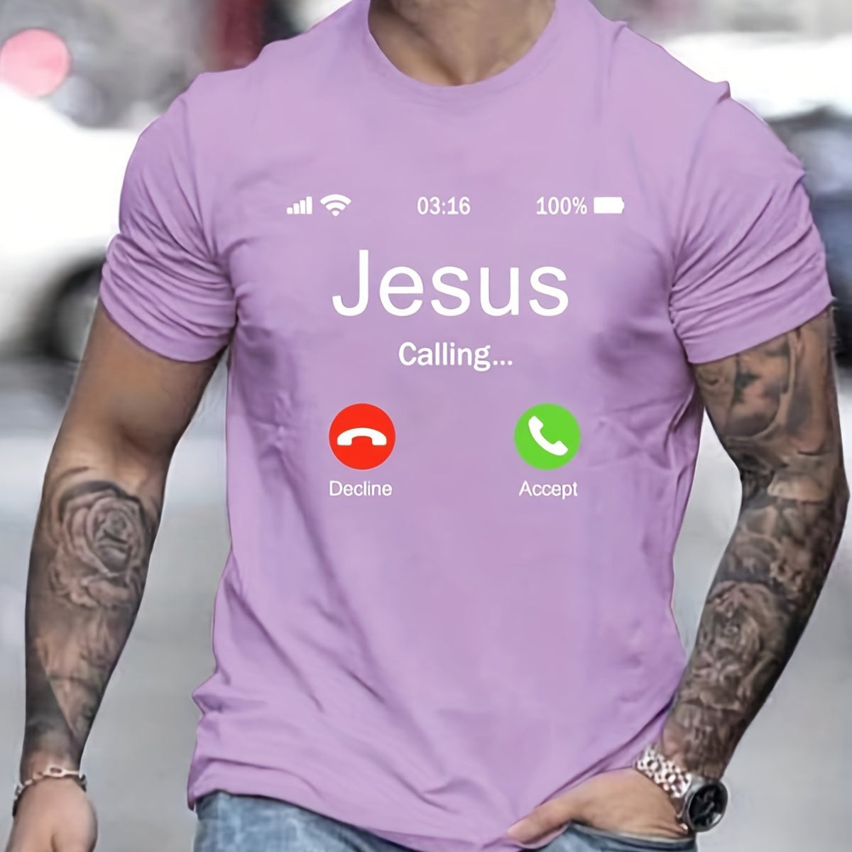 Jesus Calls For Printed Men's Comfortable T-shirts