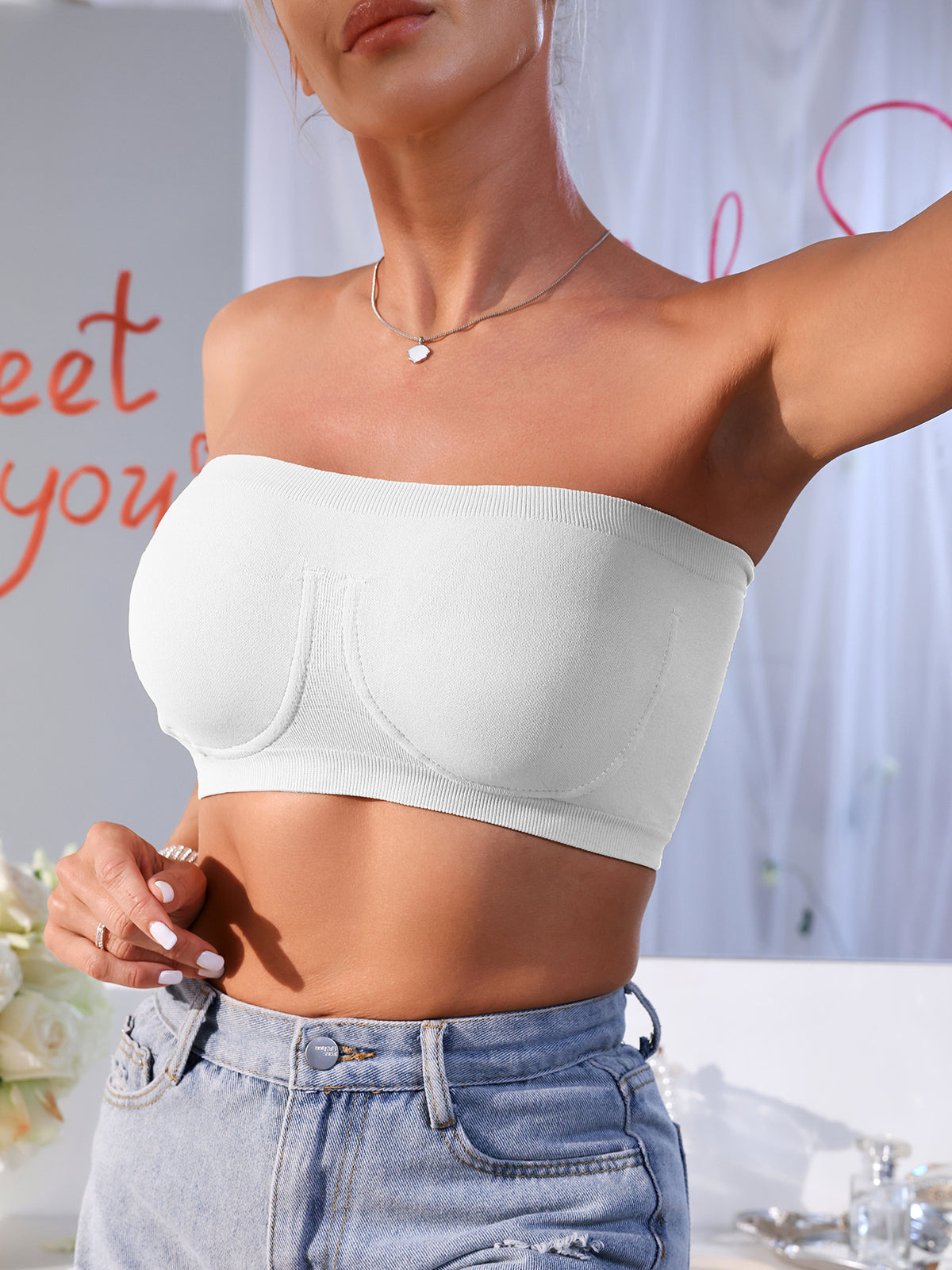 3PCS EssElegance Strapless Seamless Bandeau Tube Bra - Wire-Free Non-Slip Design, High-Stretch & Breathable For Backless Dresses, Daily Comfort