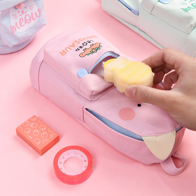 Cute Schoolbag Pen Large Capacity Stationery Bag