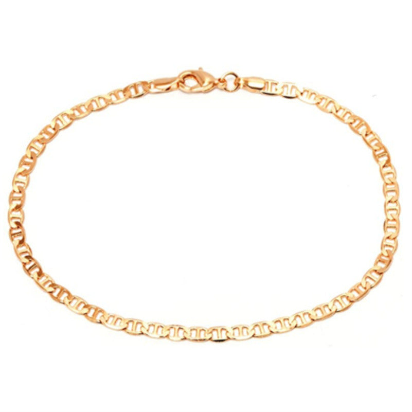 Three Elephants Stud Fashionable Golden Boat Chain