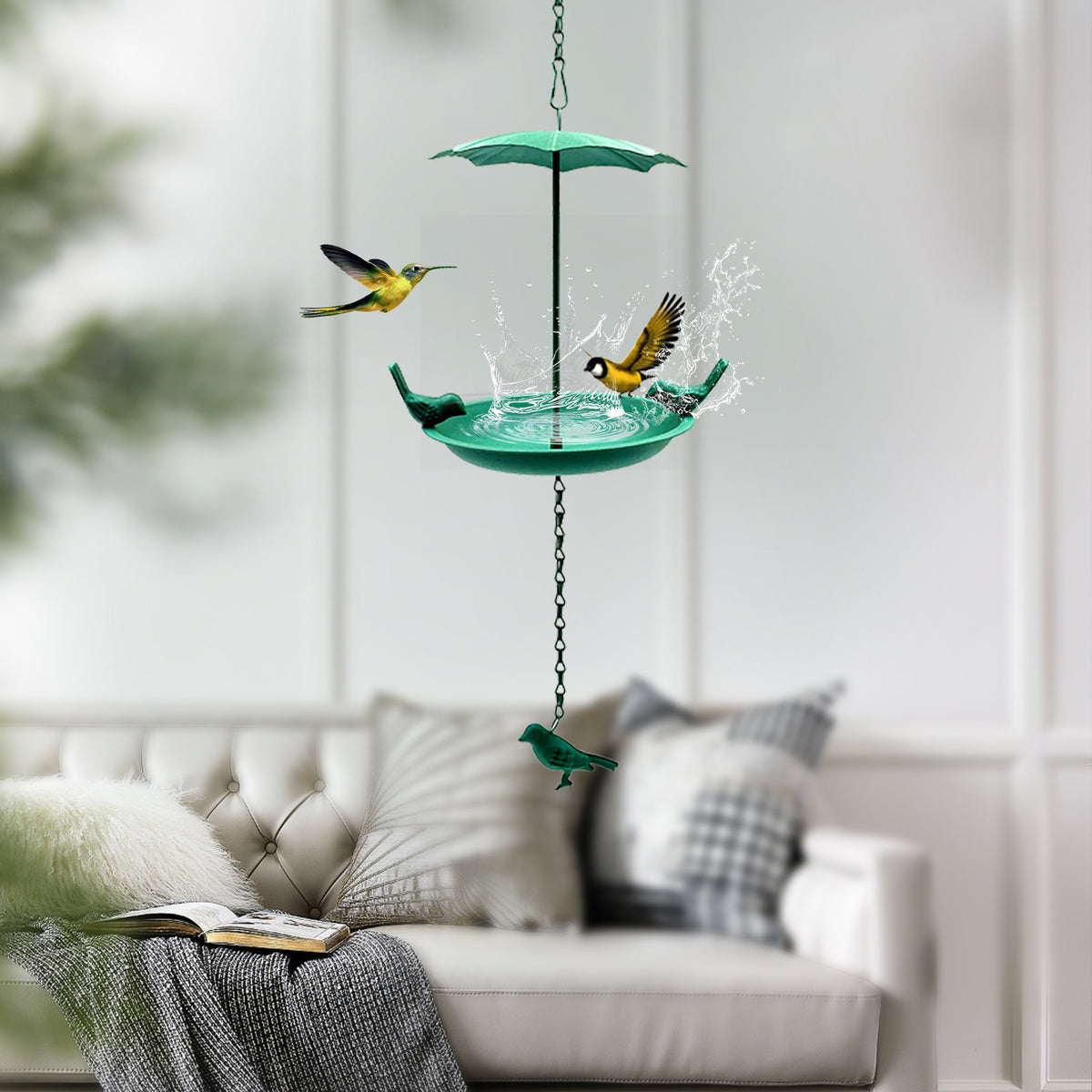 Outdoor Metal Bird House Metal Iron Art Metal Feeder Garden Tub Hummingbird Feeder