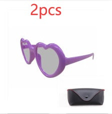 Heart-Shaped Lights Become Love Special Effects Glasses Sunglasses