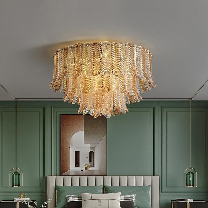 Modern Light Luxury Bedroom Ceiling Lamp Simple Copper