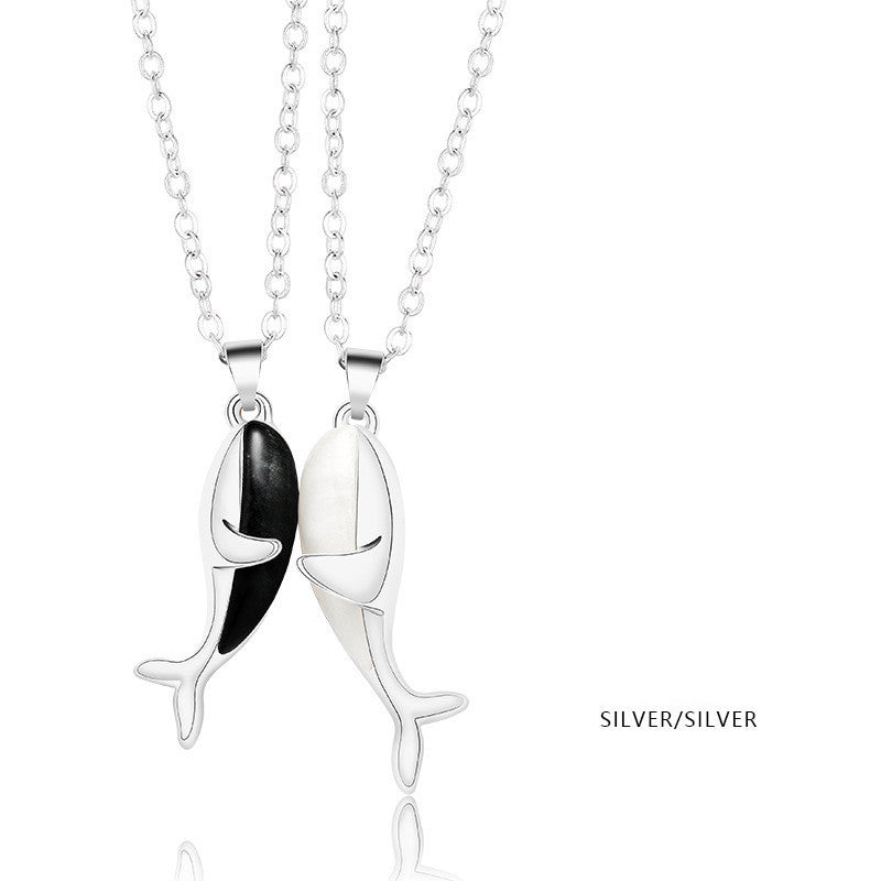 Palm Couple Necklace Magnet Attracts Handshake Clavicle Chain Necklace