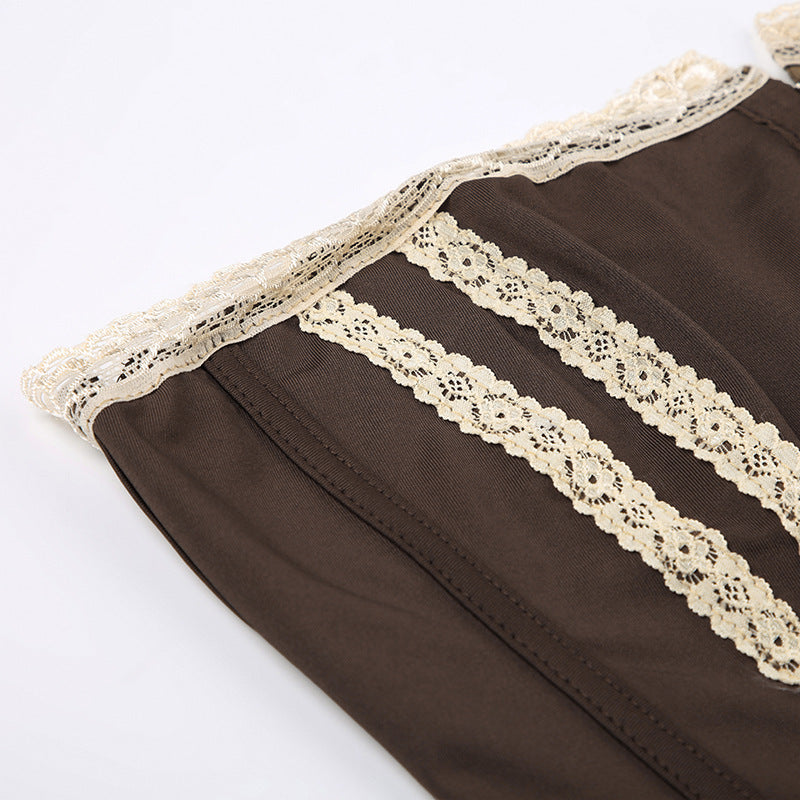 French Royal Style Lace Stitching Waist Girdle Tube Top Wild Vest Women