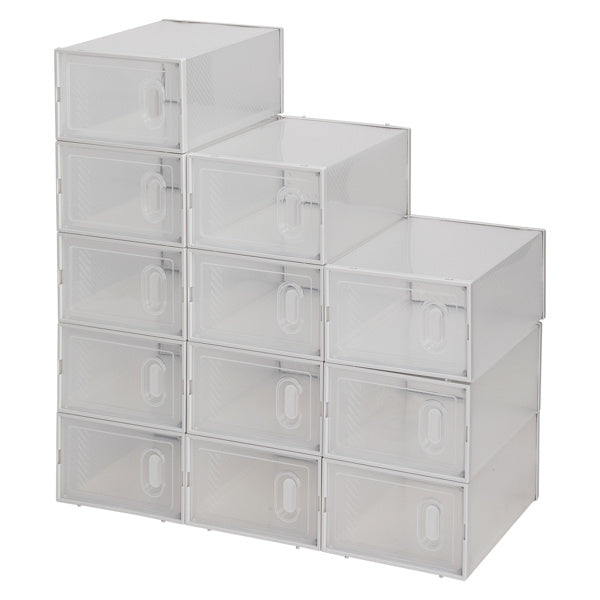 12pcs White Shoe Box Plastic