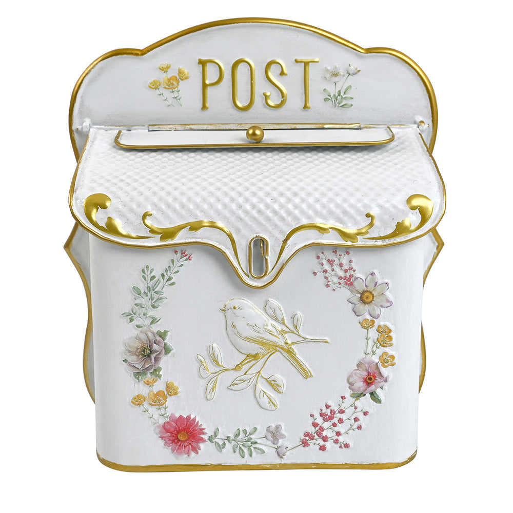 European-Style Flower And Bird Mailbox Three-Dimensional Relief Delivery Box