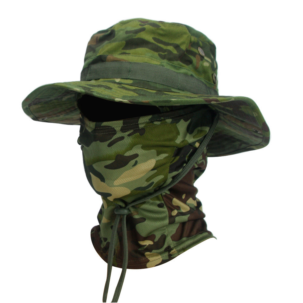 Camouflage Boonie Hat Army Summer Breathable Sun-proof Army Fans Rounded Hat