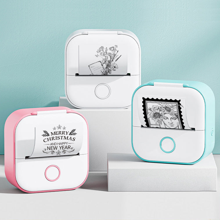 Portable Mini Thermal Label Printer Home Photo Printer Student Wrong Question Printer Bluetooth-Compatible Mini Label Printer Price Tag