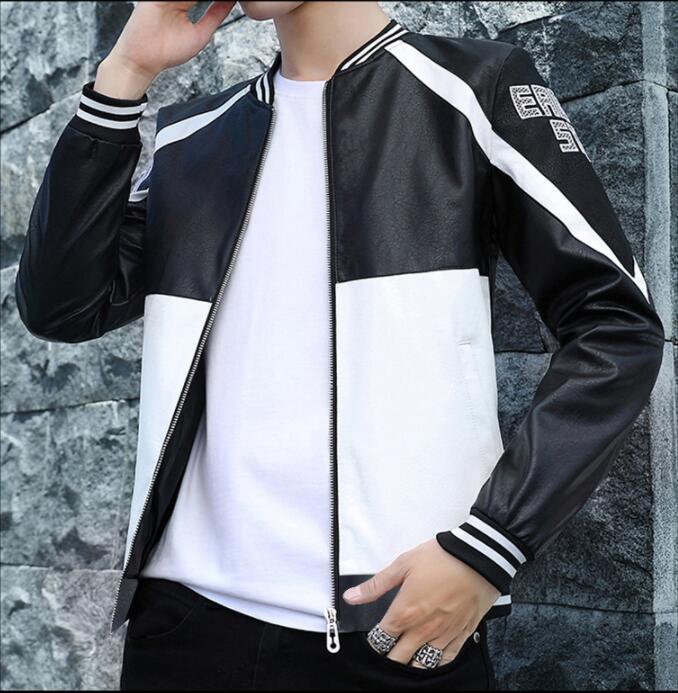 New Men's Casual PU Leather Youth  Jacket