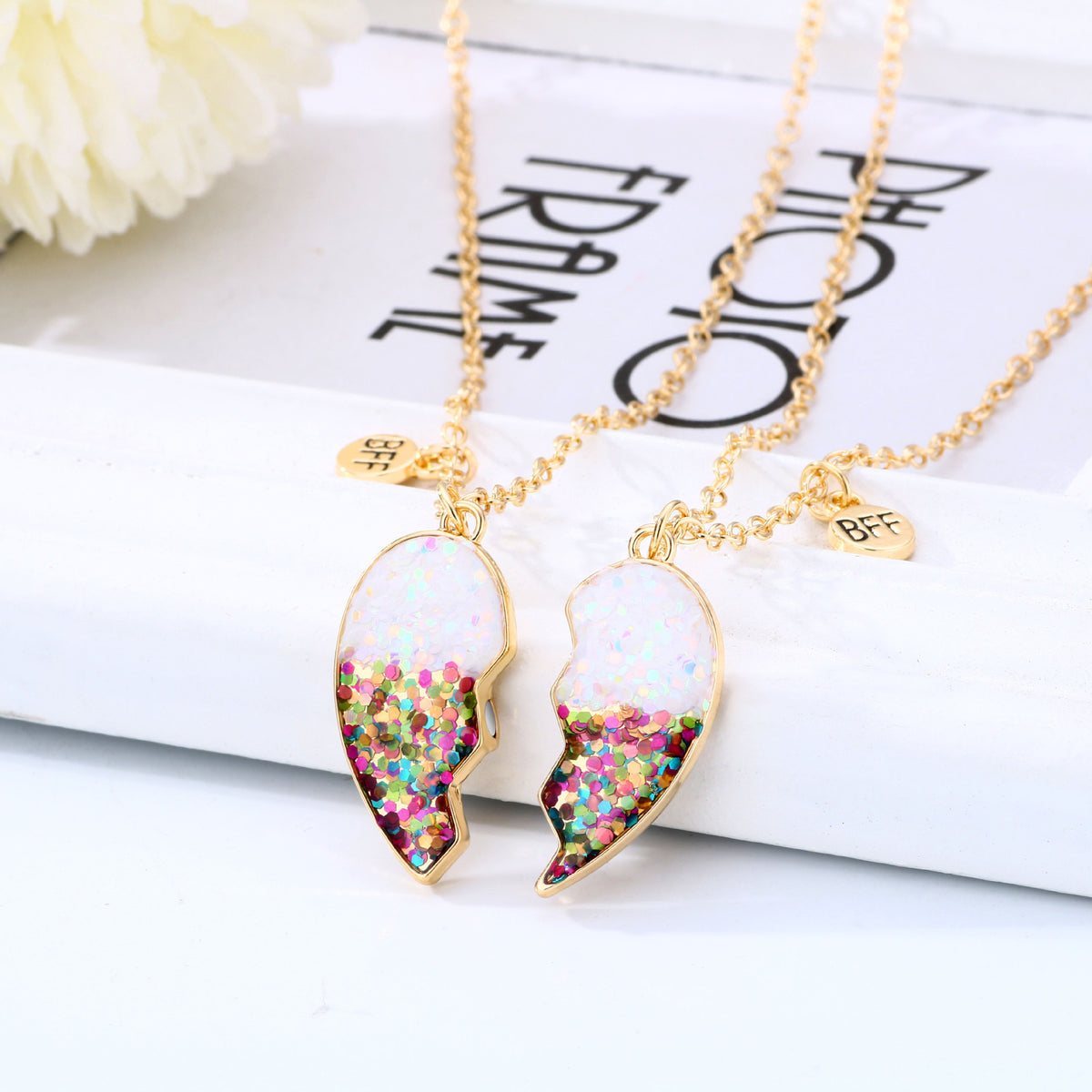 Children's Dusting Powder Dripping Oil Good Friend Magnet Magnet Love Necklace Set