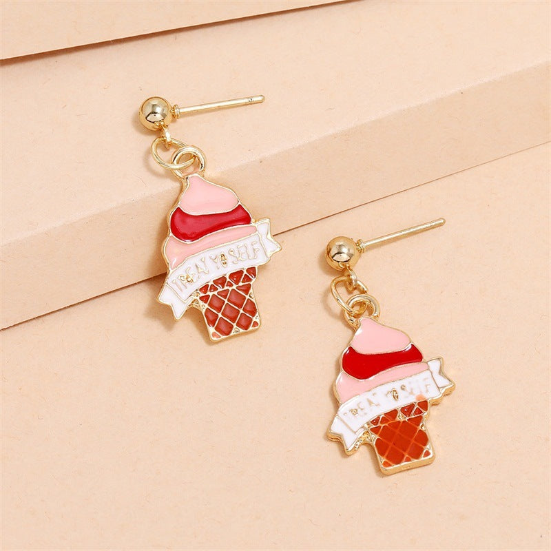 1 Pair Of Fashionable Ice Cream Earrings