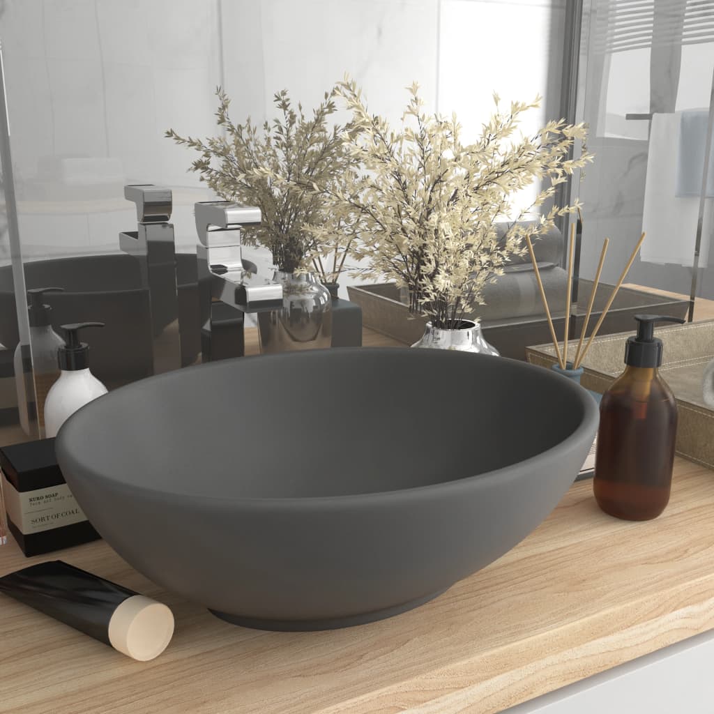 Luxury Oval Washbasin Matte Ceramic   Luxury