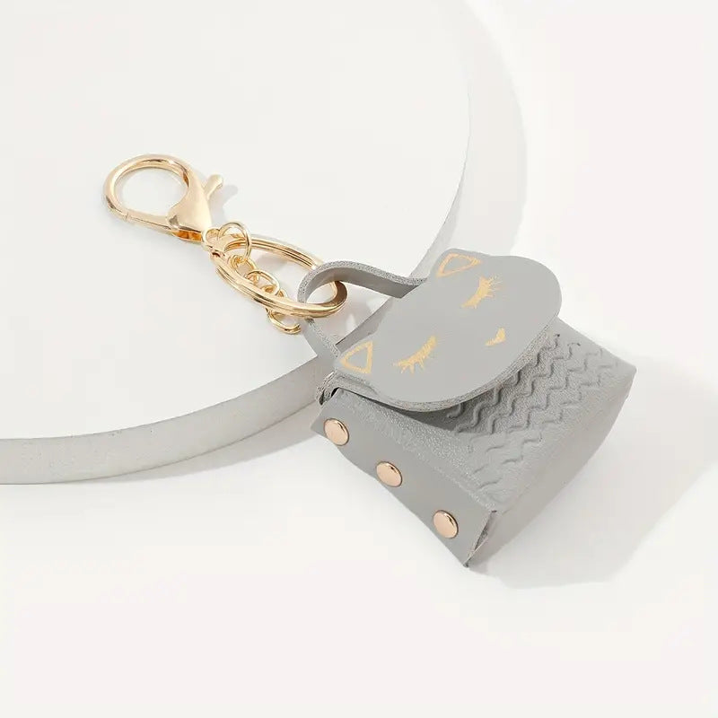 Cute Cat Mini Pu Storage Coin Purse Keychain Pendant