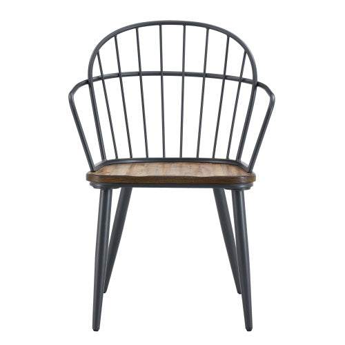 Indoor Dining Chair With Metal Legs Set Of 2,Light Birch