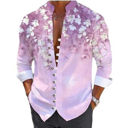 Mens Fashion 3D Printed Shirt Top