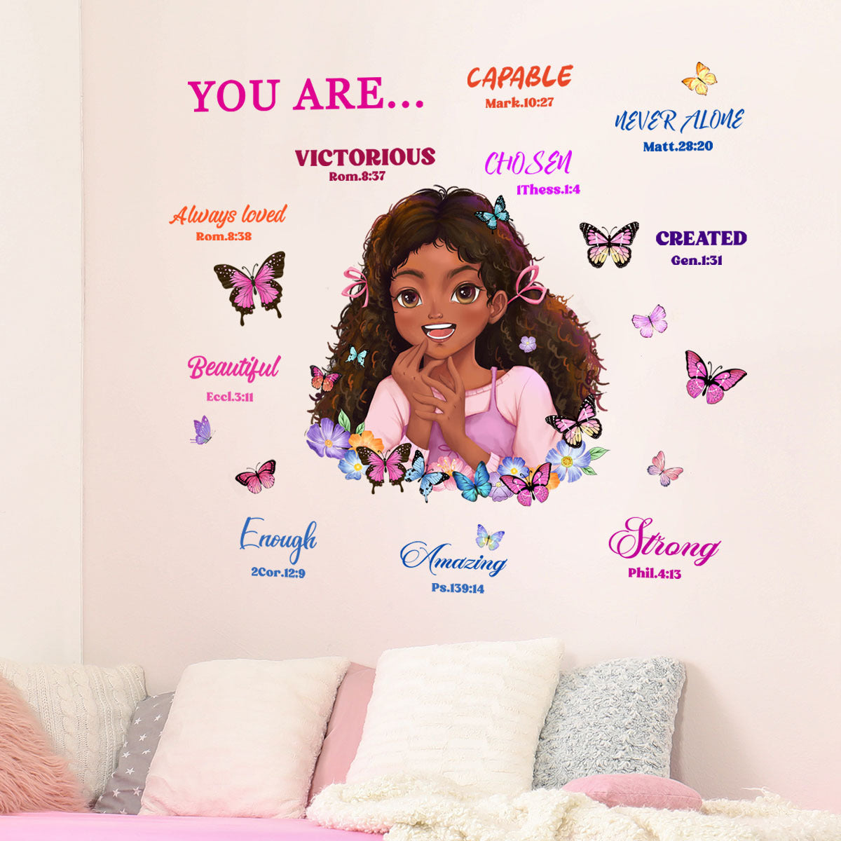 English Girl Inspirational Creative Decorative Wall Stickers
