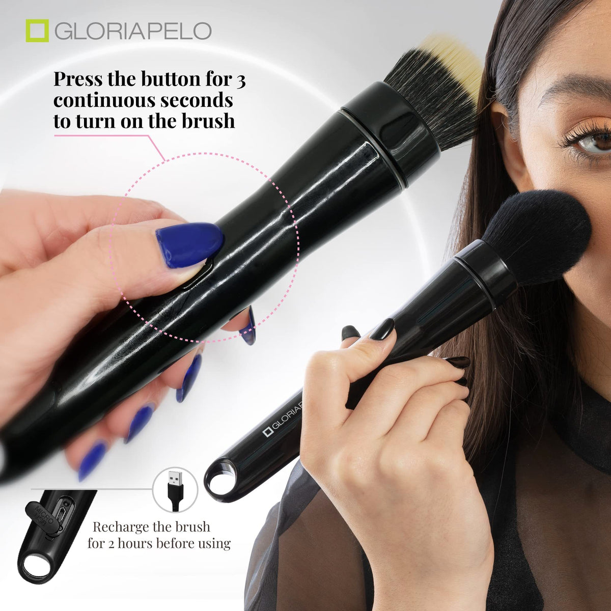 Popular Makeup Tools Portable Travel Cosmetic Electric Handle Makeup Brushes Blush Powder Foundation Single Makeup Brush