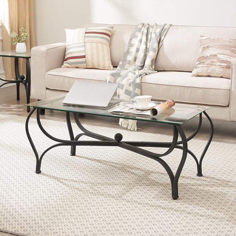 3-Piece Tempered Glass Coffee Table Set