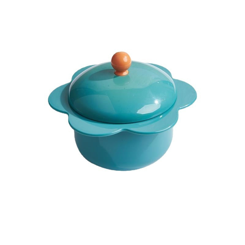 Home Cute Sunflower Stainless Steel Dorm Instant Noodle Bowl With Lid