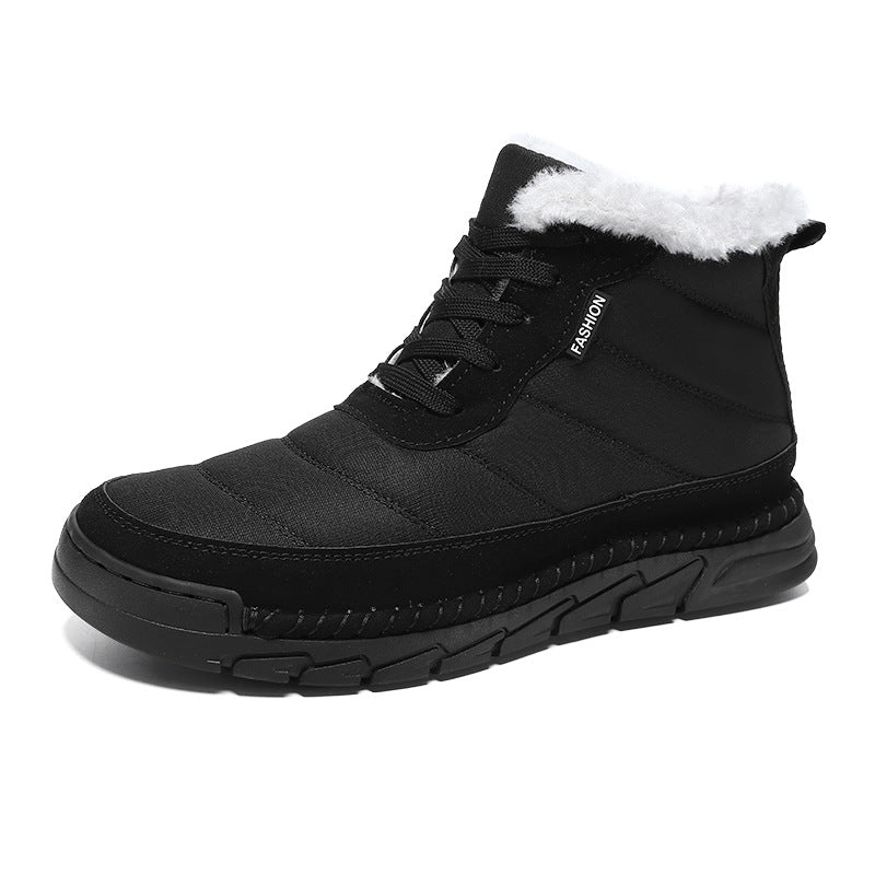 Mens Mid-Cut Snow Boots With Cotton-Lined Non-Slip Outsoles
