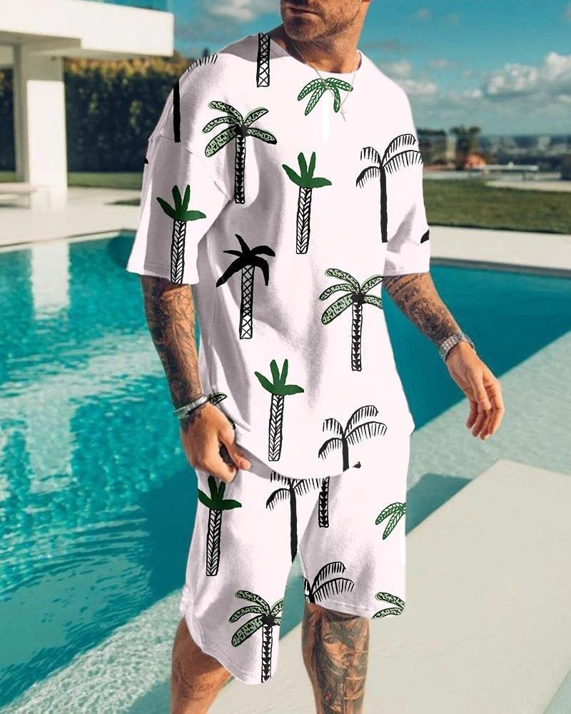 3D Digital Printing Men's T-Shirt Sports Suit